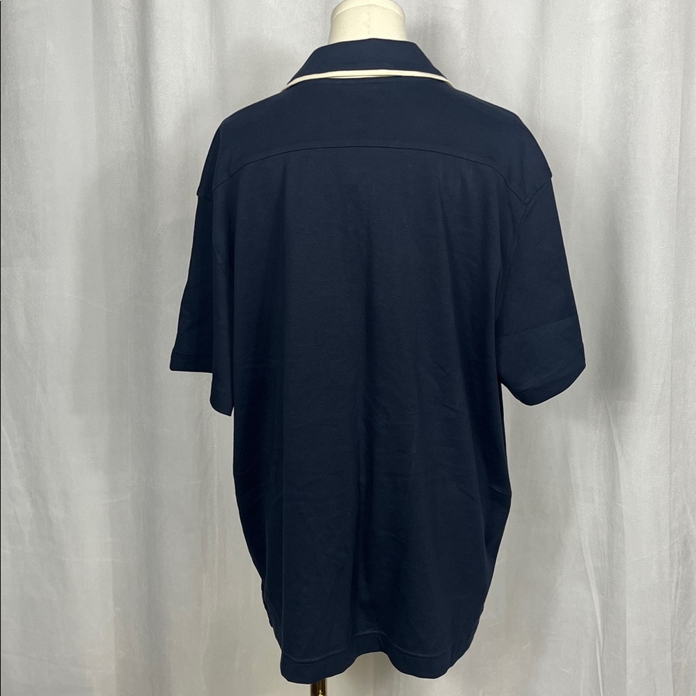 NWT Banana Republic Luxury Touch Tipp Resort Shirt in Prep Navy. - Picture 3 of 8